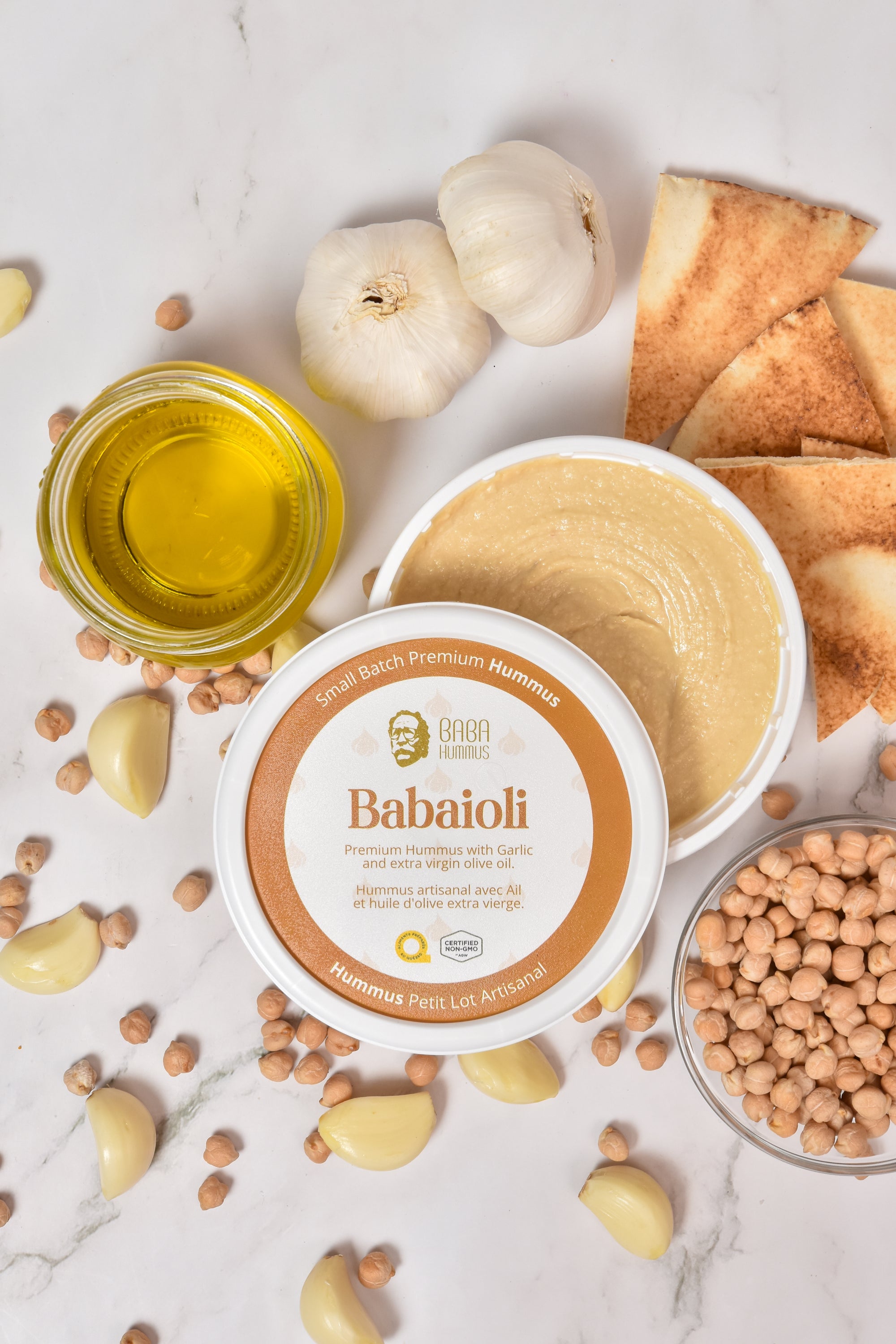 Hummus lover with garlic